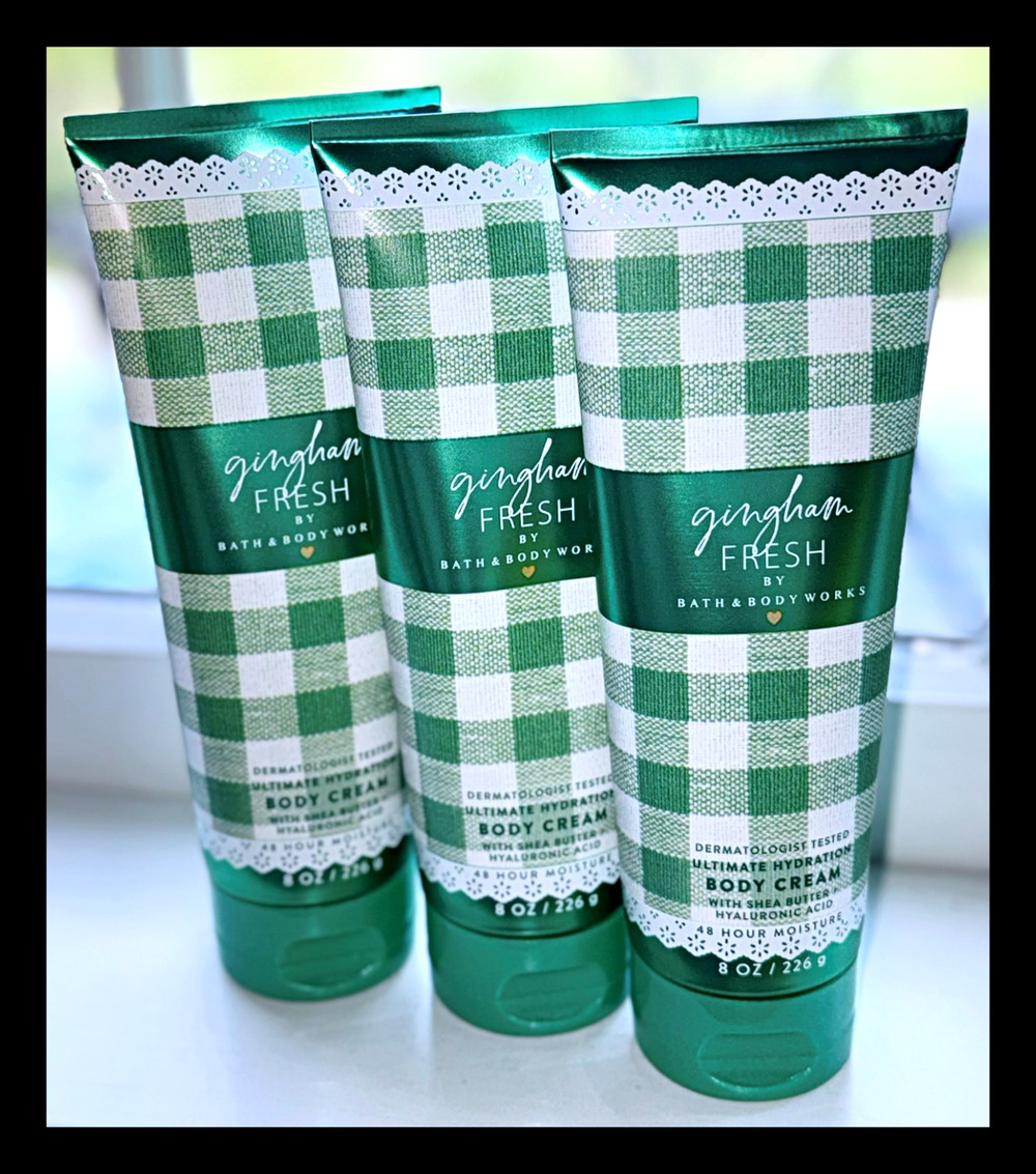 Bath & Body Works Gingham Fresh 8 oz Ultimate Hydration Body Cream x3